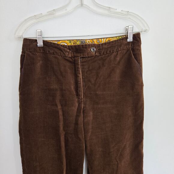 J. McLaughlin Corduroy Pants Brown High Rise Flat Front Straight Leg Women 4 - Picture 3 of 12